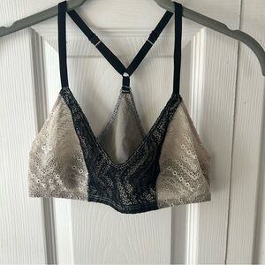 Xirena black and white lace racerback bralette - M